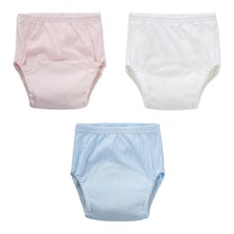 Couches lavables 3pcs Pantalons d'entraînement pour couches pour bébés Couches pour bébés Culottes en coton Couleur assortie 230625