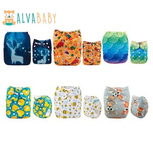 Couches lavables 6pcs / set ALVABABY Couches Lavables Bébé Coquilles Réutilisable Bébé Couches Lavables Coquilles Sans Insert 230614