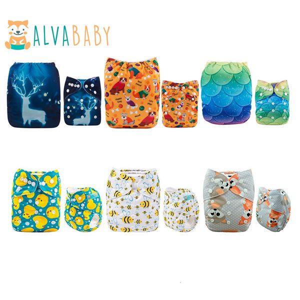 Couches Lavables 6pcsset ALVABABY Couches Lavables Bébé Coquilles Réutilisable Bébé Couches Lavables Coquilles Sans Insert 230504