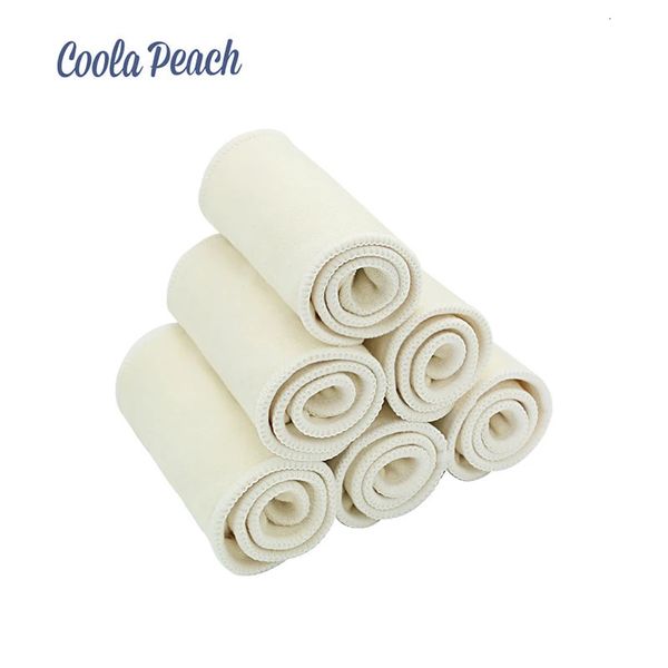 Couches lavables Couches pour adultes Couches Coola Peach 10PCS / 5PCS Lot Naturel Chanvre Coton Insert Bébé Couche Lavable 3 Couches Respirant Lavable Couches Doublures 231024