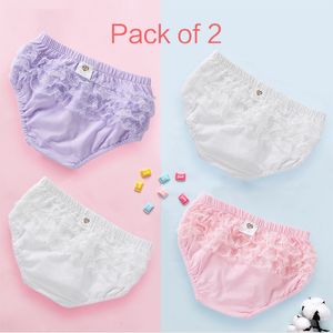 Pañales de tela Pantalones cortos de encaje con volantes de algodón para niñas bebés Cubierta de pañales para bebés Bloomers Ropa interior blanca sólida Calzoncillos Bragas rosadas Volantes Knickers3-6 230404