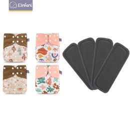 Doek Luiers Elinfant 4 STUKS Luiers Met Inserts Wasbare Pocket Luier Verstelbare Herbruikbare Fralda Ecologische Doek Luier 230614