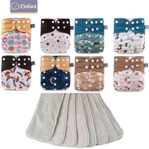 Stoffen luiers elinfant doek luier set baby 8 pcset zak luiers een maat of met 8 pc's voeg verstelbare doek inliking luier voor babymeisjes jongens 230504