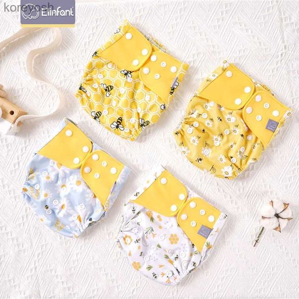 Pañales de tela Elinfant Paño de malla gris ecológico Nuevo 4 unids / set Pañal de bolsillo lavable Ajustable Reutilizable fralda Pañal de tela ecológico L231015