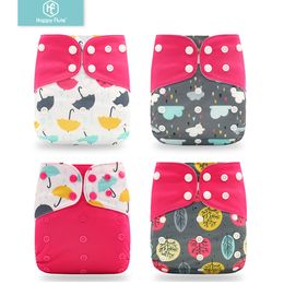 Doekluiers Happyflute 4 stcs/set wasbaar milieuvriendelijk babyvriendelijke babydoek luier ecologisch verstelbare luier herbruikbare luier fit 0-2 jaar 3-15 kg 230510