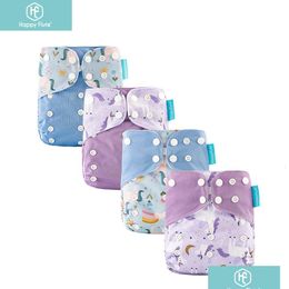 Couches lavables Happyflute Os Pocket Diaper 4Pc / Set Lavable Réutilisable Absorbant Uniquement Réglable Bébé Couche Écologique Er Drop Livraison Dhyrj