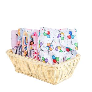 Doek Luiers Happyflute Pure Print 6 Stks/set Rodom Kleur Wasbare Herbruikbare Doek Luier Verstelbare Pocket Baby Luierbroekje 230629