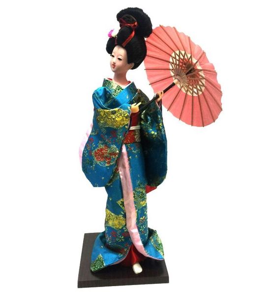 Muñeca de tela muñeca con kimono japonés figura hecha a mano muñeca de seda de geisha humana49653974655973