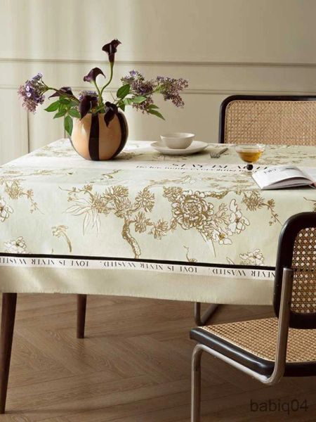 Table en tissu tissu style sakura pneumatique de vent tranquille tissu clair de luxe de luxe table en tissu rectangulaire table de thé couverture de tissu à la maison Utilisation r23073