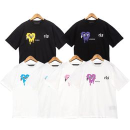 Kleding angeles Shirt Heren Designer T-shirts Casual Veelzijdige High Street Spray Liefdesbrief Print Korte mouwen Hetzelfde voor heren en dames