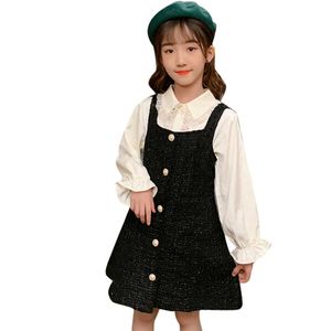 Kleding voor meisjes Sequin kostuum jurk + blouse kinderen lente herfst kinder trainingspakken 6 8 10 12 14 210528