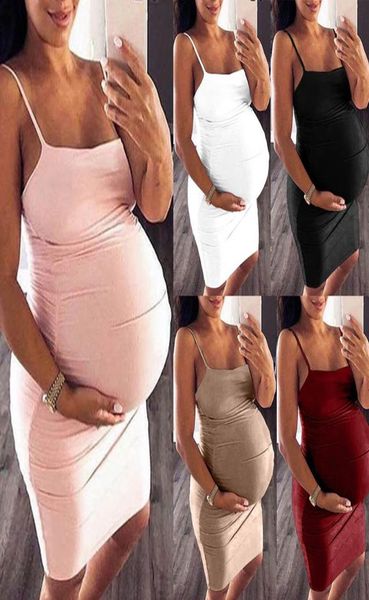 Ropa para mujeres embarazadas Sólido Sin mangas Vestido de maternidad embarazada Accesorios de maternidad Bodycon Casual Mini vestidos Drop C223276028