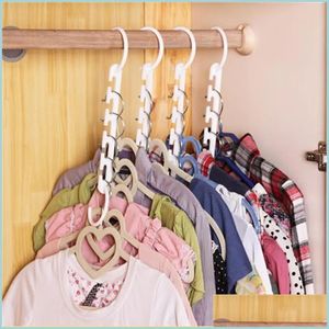 Kledinghangers 3d Space Saving Magic Clothing Racks Closet Organizer met haak witte kleur kleding hangers