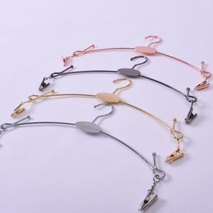 Perchas para ropa interior con gancho grande de Metal, Color oro rosa, accesorios populares para disfraces, bastidores, soportes para sujetadores