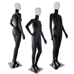 Ropa Mujer Humana Maniquí De Pie Negro Mate Mujer Modelo De Cuerpo Completo Maniquí Mujer Exhibición