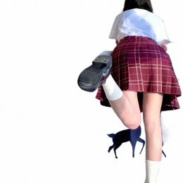 Vêtements japonais 2022 Set Uniforme Plaid Student School Sailor Costume plissé Fille Seifuku W4Ye #