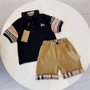 Vêtements Enfant Costume Bébé T-shirt Polo Enfants Designer Luxe Top Été Fille Garçon Vêtements Shorts T-shirt À Manches Avec Lettres 100 cm 140 cm