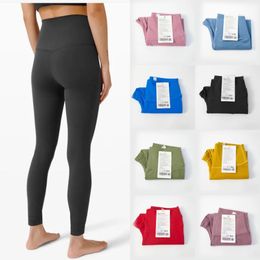 Kleding LL Hoge Taille Yoga Dames Push-Up Fiess-legging Zachte elastische heuplift T-vormige sportbroek Hardlooptraining Dame 22 kleuren Top Top