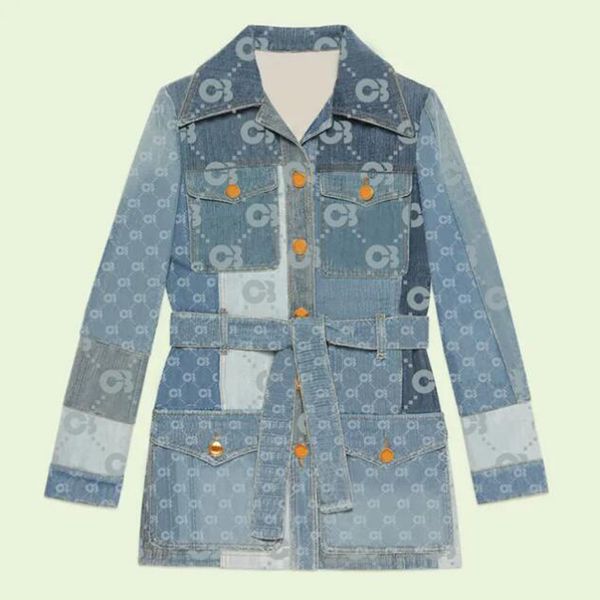 Ropa de lujo para mujer chaquetas de diseñador abrigo letras G otoño manga larga Jean Denim azul chaqueta de estilo callejero