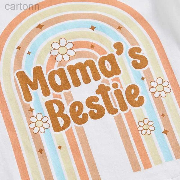 Vêtements Mama Summer s Bestie Aunties Little Bestie T-Shirt côtelé Flare ensemble bandeau ldd 24314