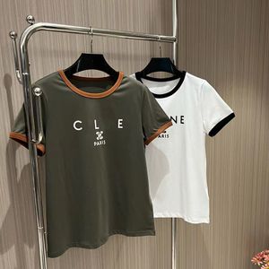 Vêtements t Shirner Shirt Femmes CEL SHEEVE 2024 SUMBRES SUMBRES Couleur Blocage Design Round Nou Flockd Cell Brand Womens Short S L S