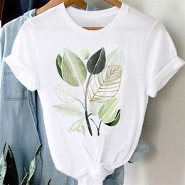 Vêtements t-shirts à manches courtes plante mignon imprimé femmes dessin animé décontracté mode graphique régulier t-shirt haut dame femme t-shirt 220526
