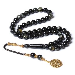 Kleding 10 mm 51 Rozaria Rosary Bead Gift Moslim Gebed kralen Nieuwe glanzende kleur Zwarte hars Tasbih Misbaha Islamitische tesbih -geschenken