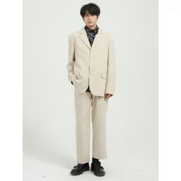 Kleding - 2021 Spring Product, Koreaans Pure Color Suit Suit, Heren Simple Leisure Profile, Single West Trend Trainingspakken