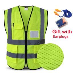 Kleding 2023 Reflecterend veiligheidsvest Werk Reflecterend vest Multi-zakken Werkkleding Veiligheidsvest Heren Dames Veiligheidsvest