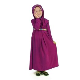 Vêtements 2 pecs ensembles de prière des filles musulmanes hijab derss enfants islamiques enfants arabes khimar dubaï kaftan robe ramadan set