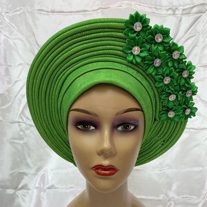 Vêtements africain Headtie Turban Nigerian Aso Oke Tissu Muslim Heads Gele Head Wrap Sego Headtie High Quality