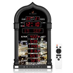 Vêtements Alfia 4008pro Azan Wall Clock Table Musque Mosquée Mosquée Temps de prière numérique LED THAMBRE SANS WIRESS EN DEINTER