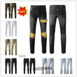 Kleding Amirirliness Amirl Amari Amirii broek Man denim coolguy jeans Am Biker 2024 Nieuwe paarse gaten aankomsten Jean Mens Luxury broek ontwerper B6L3 KCFZ