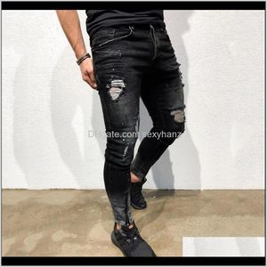 Vêtements Vêtements Drop Delivery 2021 Mens Sexy Hole Skinny Casual Male Ripped Slim Biker Sweatpant Outwears Pantalons Hommes Hip-Hop Runway Jogging J