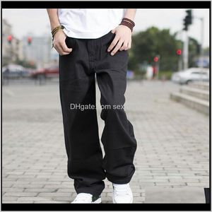 Vêtements Vêtements Drop Delivery 2021 Wholesaleblack Hip Hop Baggy Style Pantalon Lâche Pour Garçon Rap Jeans Hommes Fat Big Hiphop Long Pantalon Grand