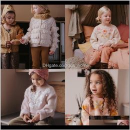 Kleding baby moederschap drop levering 2021 herfst winter lm merk kinderen voor meisjes bloem gebreide truien baby kind katoen warme uitloper trui