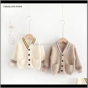 Kleding Baby Maternity Drop Delivery 2021 Gebreide babytruien Vneck Kids Jumper Cardigans Woollen Boys Girls Toddler Cardigan Sweater 20110