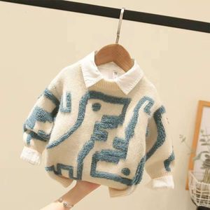 Clothing Boys '2022 Autumn and Winter Children's Mink Fur Pullover One-Piece Sweater Modeable top L2405
