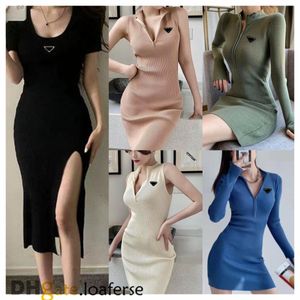 Kleding Casual jurken Korte mouw Summer Jurk Slit rok Outsterwear Slim Style With Budge Designer Lady Sexy A003 J8VG#
