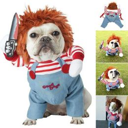 Vêtements chat mortel fantaisie tissu poupée vêtements pour animaux de compagnie chat chien Chucky Cosplay Festival fête drôle