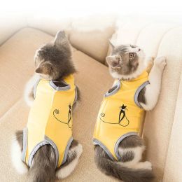 Vêtements de stérilisation pour chats, combinaison de printemps et d'été, chirurgie anti-léchage après récupération, vêtements de soins pour animaux de compagnie, combinaison de sevrage respirante pour chats