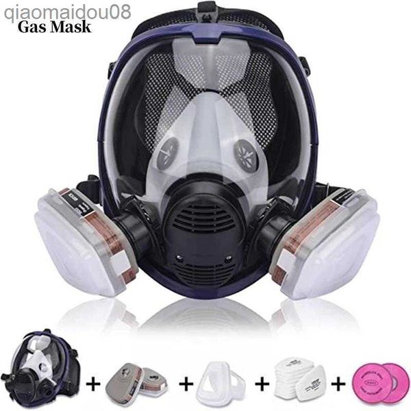 Abbigliamento Maschera antigas protettiva chimica 6800 Respiratore antipolvere Maschera a pieno facciale antiappannamento Filtro per saldatura a gas acido Vernice spray Insetticida HKD230828