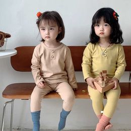 Vêtements Design nouveaux enfants ensembles manches longues pantalons costume de maintien au chaud pour enfants vêtements automne bébé fille pyjamas tenues loisirs