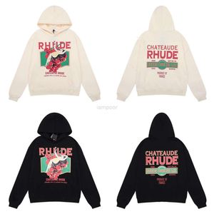 Designer de vêtements de luxe Mode Sweatshirts pour hommes Rhude American Sweat à capuche surdimensionné Petite marque de mode High Street Ins Printemps et automne Couple Pull