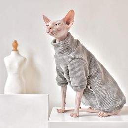 Vêtements élégants et chauds pour chat Sphynx - Pull tendance pour chat chauve et sans poils - Robe d'hiver confortable pour chat Sphynx