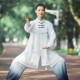 Vêtements ethniques Costume chinois traditionnel Taiji à manches longues Wushu Taichi hommes Kungfu uniforme costume uniformes Tai Chi exercice 3139