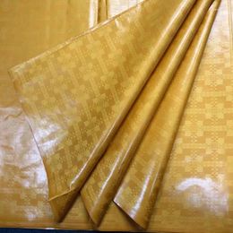 Tissu pour vêtements (5 mètres/lot), brocart Bazin africain parfumé de haute qualité, couleur unie Riche pour la fabrication de robes de soirée BCL59