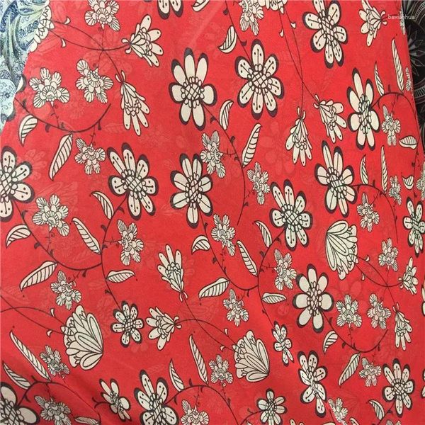 Tela de ropa de verano africano de 75 D, tela de gasa con estampado Floral, vestidos Georgette, vestido conectado, falda, telas para ropa