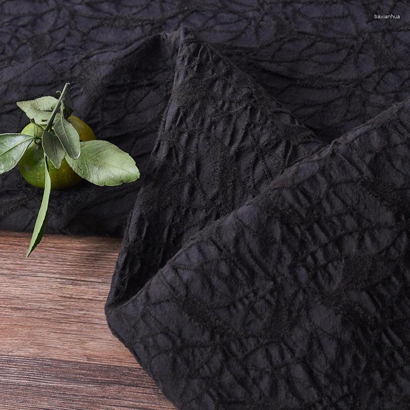 Clothing Fabric Autumn And Winter Pure Black Wool Polyamide Telas High-grade Dress Tissu