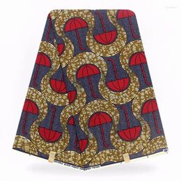 Tissu africain imprimé HOLLANTEX pour vêtements, véritable cire, lignes traditionnelles, 6 mètres/lot, GHY01